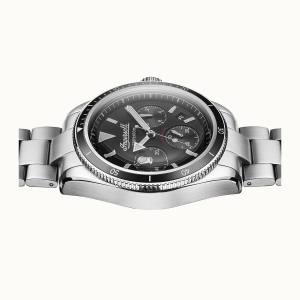 Ingersoll DISCOVERY I06201 Mens The Scovill Movement Quartz Case Stainless Steel Dial Black Strap Bracelet Stainless Steel Silve