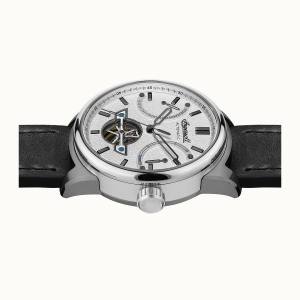Ingersoll DISCOVERY I06701 Mens The Triumph Movement Automatic Case Stainless Steel Dial Silver Strap Leather Black Matt
